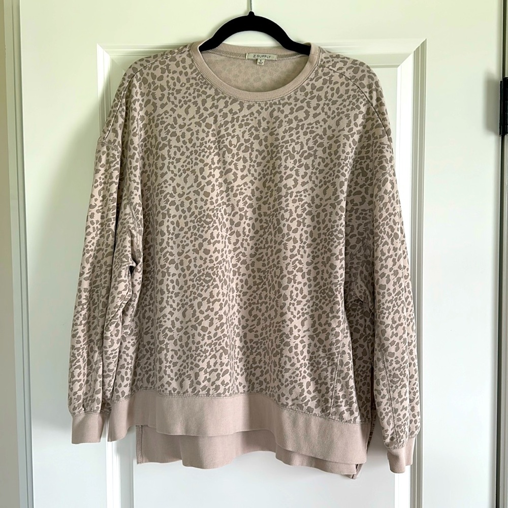 Cheetah print crew neck